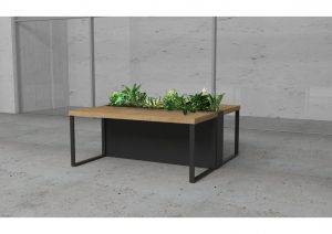 Podwójne biurko z kwietnikiem