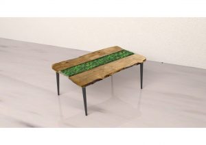 Stół kuchenny z mchem